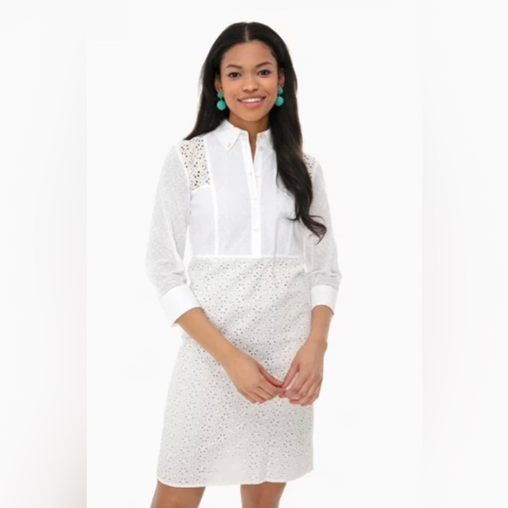 NWT Tory Burch Eyelet Patchwork Shirtdress